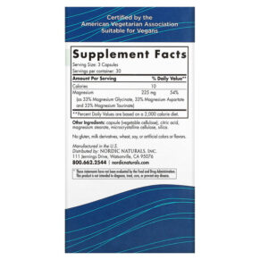 Nordic Naturals Magnesium Complex 90 Capsules 3 Thực phẩm bổ sung Nordic Naturals Magnesium Complex 90 Capsules 768990015335