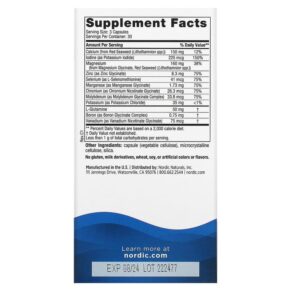 Thực phẩm bổ sung Nordic Naturals Multi Minerals Without Iron & Copper 90 Capsules 768990015397