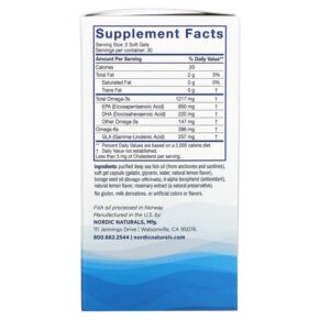 Thực phẩm bổ sung Nordic Naturals Nordic Beauty Omega-3 + Borage Oil 60 Softgels 768990016677