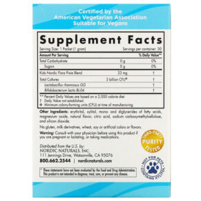 Thực phẩm bổ sung Nordic Naturals Nordic Flora Kids Probiotic Pixies Rad Berry 3 Billion CFU 30 Packets 768990016783