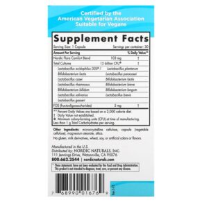 Thực phẩm bổ sung Nordic Naturals Nordic Flora Probiotic Comfort 15 Billion CFU 30 Capsules 768990016769