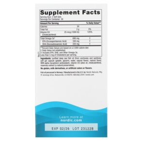 Nordic Naturals Omega-3D Lemon 345 mg 60 Soft Gels 3 Thực phẩm bổ sung Nordic Naturals Omega-3D Lemon 345 mg 60 Soft Gels 768990017612