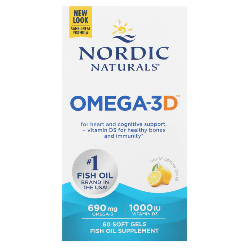 Nordic Naturals Omega-3D Lemon 345 mg 60 Soft Gels 8 Thực phẩm chức năng Nordic Naturals Omega-3D Lemon 345 mg 60 Soft Gels 768990017612