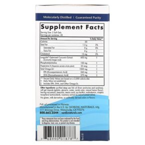 Thực phẩm bổ sung Nordic Naturals Omega Memory with Curcumin 500 mg 60 Soft Gels 768990018787