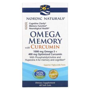 Thực phẩm chức năng Nordic Naturals Omega Memory with Curcumin 500 mg 60 Soft Gels 768990018787