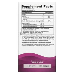 Thực phẩm bổ sung Nordic Naturals Postnatal Omega-3 Lemon 560 mg 60 Soft Gels 768990017582