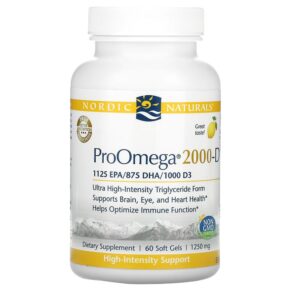 Thực phẩm chức năng Nordic Naturals ProOmega 2000-D Lemon 1250 mg 60 Soft Gels 768990121340