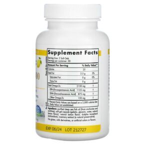 Thực phẩm bổ sung Nordic Naturals ProOmega 2000 Lemon 1250 mg 60 Soft Gels 768990121388