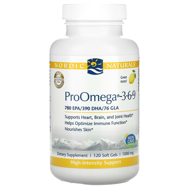 Nordic Naturals ProOmega 3-6-9 Lemon 1000 mg 120 Soft Gels 8 Thực phẩm chức năng Nordic Naturals ProOmega 3-6-9 Lemon 1000 mg 120 Soft Gels 768990121289