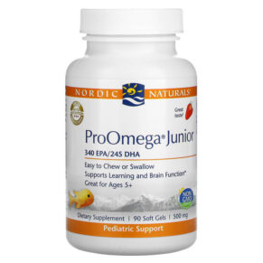 Thực phẩm chức năng Nordic Naturals ProOmega Junior Strawberry 340 mg 90 Soft Gels 768990071003