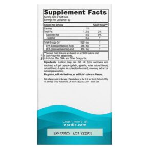 Thực phẩm bổ sung Nordic Naturals Ultimate Omega 2X Strawberry 560 mg 60 Mini Soft Gels 768990061004