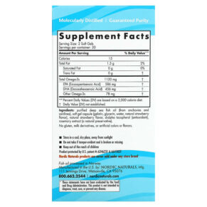 Thực phẩm bổ sung Nordic Naturals Ultimate Omega 2X Teen Ages 12-18 Strawberry 60 Mini Soft Gels 768990061103