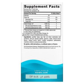 Thực phẩm bổ sung Nordic Naturals Ultimate Omega Lemon 640 mg 180 Soft Gels 768990037900