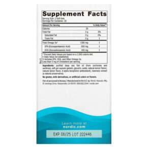 Thực phẩm bổ sung Nordic Naturals Ultimate Omega Lemon 640 mg 60 Soft Gels 768990017902
