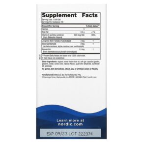 Thực phẩm bổ sung Nordic Naturals Vitamin A + Carotenoids 30 Softgels 768990015304