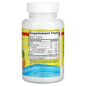 Thực phẩm bổ sung Nordic Naturals Vitamin C Gummies Tart Tangerine 125 mg 120 Gummies 768990301612