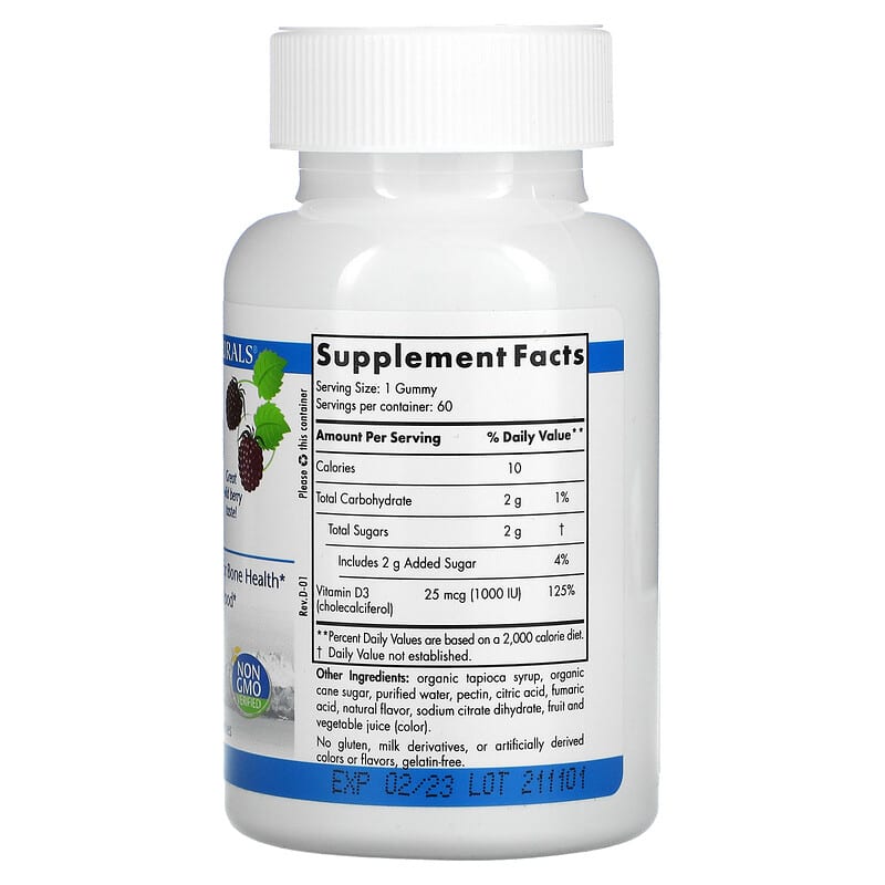 Nordic Naturals Vitamin D3 Gummies Wild Berry 1.000 IU 60 Gummies 2 Thực phẩm bổ sung Nordic Naturals Vitamin D3 Gummies Wild Berry 1.000 IU 60 Gummies 768990311451