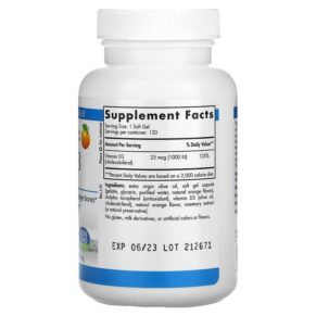 Thực phẩm bổ sung Nordic Naturals Vitamin D3 Orange 1.000 IU 120 Soft Gels 768990016011