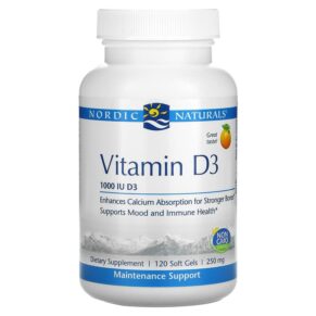 Thực phẩm chức năng Nordic Naturals Vitamin D3 Orange 1.000 IU 120 Soft Gels 768990016011
