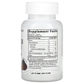 Thực phẩm bổ sung Nordic Naturals Zero Sugar Vitamin D3 Gummies Wild Berry 25 mcg (1.000 IU) 60 Gummies 768990311376