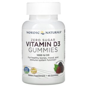 Thực phẩm chức năng Nordic Naturals Zero Sugar Vitamin D3 Gummies Wild Berry 25 mcg (1.000 IU) 60 Gummies 768990311376