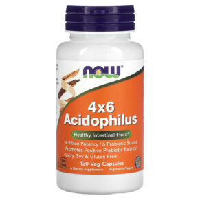 Thực phẩm chức năng NOW Foods 4x6 Acidophilus 120 Veg Capsules 733739029225