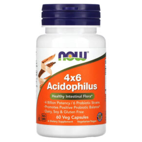 Thực phẩm chức năng NOW Foods 4x6 Acidophilus 60 Veg Capsules 733739029201
