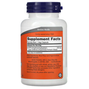 Thực phẩm bổ sung NOW Foods 5-HTP 100 mg 120 Veg Capsules 733739001061