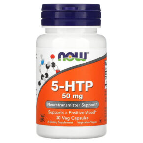 Thực phẩm chức năng NOW Foods 5-HTP 50 mg 30 Veg Capsules 733739000972