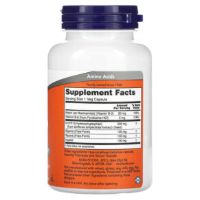 Thực phẩm bổ sung NOW Foods 5-HTP Double Strength 200 mg 120 Veg Capsules 733739001115