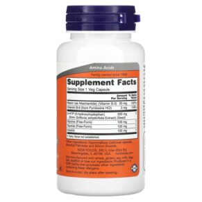 Thực phẩm bổ sung NOW Foods 5-HTP Double Strength 200 mg 60 Veg Capsules 733739001085