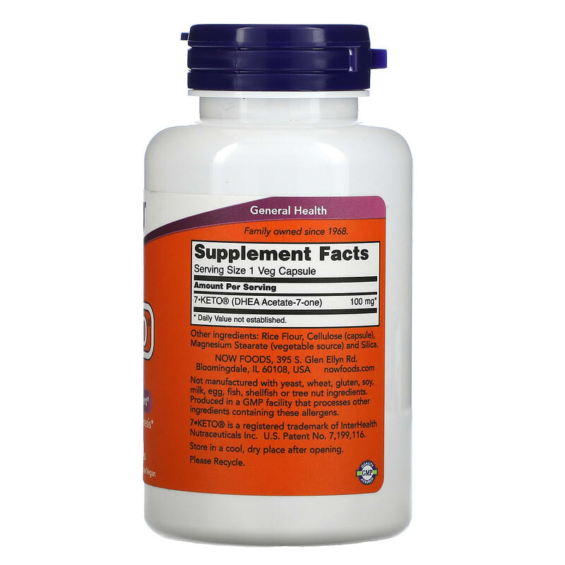 NOW Foods 7-KETO 100 mg 120 Veg Capsules 2 Thực phẩm bổ sung NOW Foods 7-KETO 100 mg 120 Veg Capsules 733739030146