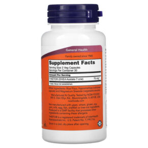 Thực phẩm bổ sung NOW Foods 7-KETO 25 mg 90 Veg Capsules 733739030108