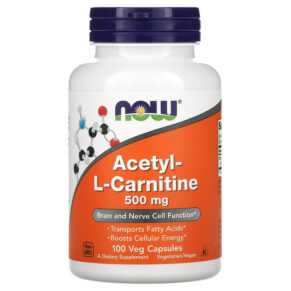 Thực phẩm chức năng NOW Foods Acetyl-L-Carnitine 500 mg 100 Veg Capsules 733739000767