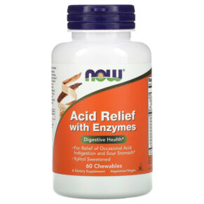 Thực phẩm chức năng NOW Foods Acid Relief with Enzymes 60 Chewables 733739029836