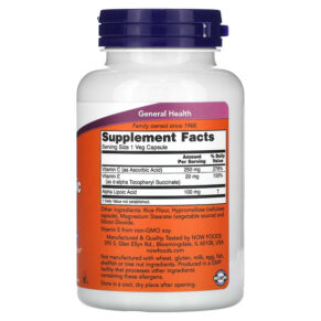 Thực phẩm bổ sung NOW Foods Alpha Lipoic Acid 100 mg 120 Veg Capsules 733739030412