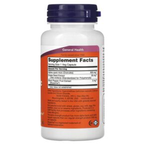 Thực phẩm bổ sung NOW Foods Alpha Lipoic Acid Extra Strength 600 mg 60 Veg Capsules 733739030467