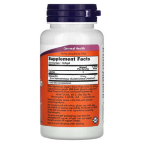 Thực phẩm bổ sung NOW Foods Astaxanthin 10 mg 60 Softgels 733739022516