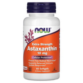 Thực phẩm chức năng NOW Foods Astaxanthin 10 mg 60 Softgels 733739022516