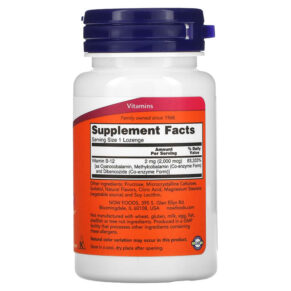 Thực phẩm bổ sung NOW Foods B-12 2.000 mcg 100 Lozenges 733739004598