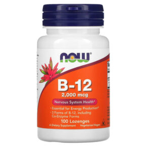 Thực phẩm chức năng NOW Foods B-12 2.000 mcg 100 Lozenges 733739004598