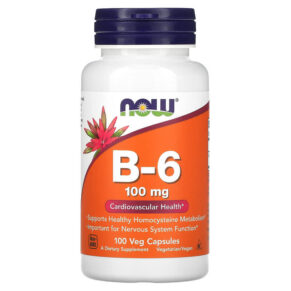Thực phẩm chức năng NOW Foods B-6 100 mg 100 Veg Capsules 733739004567