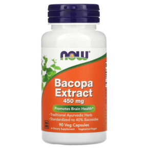 Thực phẩm chức năng NOW Foods Bacopa Extract 450 mg 90 Veg Capsules 733739045881
