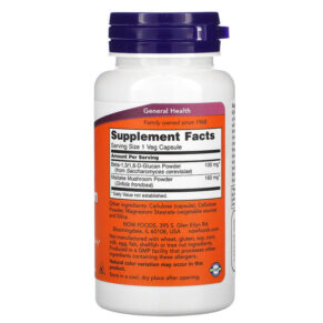 Thực phẩm bổ sung NOW Foods Beta-1.3/1.6-D-Glucan 100 mg 90 Veg Capsules 733739030542