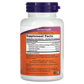 Thực phẩm bổ sung NOW Foods BioCell Collagen Hydrolyzed Type II 120 Veg Capsules 733739030085
