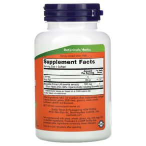Thực phẩm bổ sung NOW Foods Boswellia Extract 500 mg 90 Softgels 733739049360