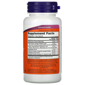 Thực phẩm bổ sung NOW Foods Brain Elevate 60 Veg Capsules 733739033031
