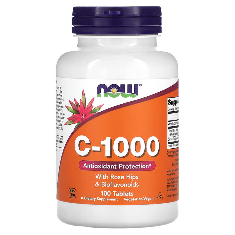 NOW Foods C-1000 With Rose Hips and Bioflavonoids 100 Tablets 8 Thực phẩm chức năng NOW Foods C-1000 With Rose Hips and Bioflavonoids 100 Tablets 733739006851