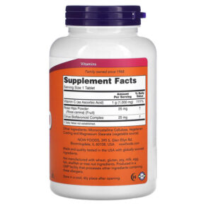 Thực phẩm bổ sung NOW Foods C-1000 With Rose Hips and Bioflavonoids 250 Tablets 733739006875