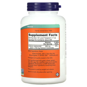 Thực phẩm bổ sung NOW Foods Calcium Carbonate Pure Powder 12 oz (340 g) 733739012456